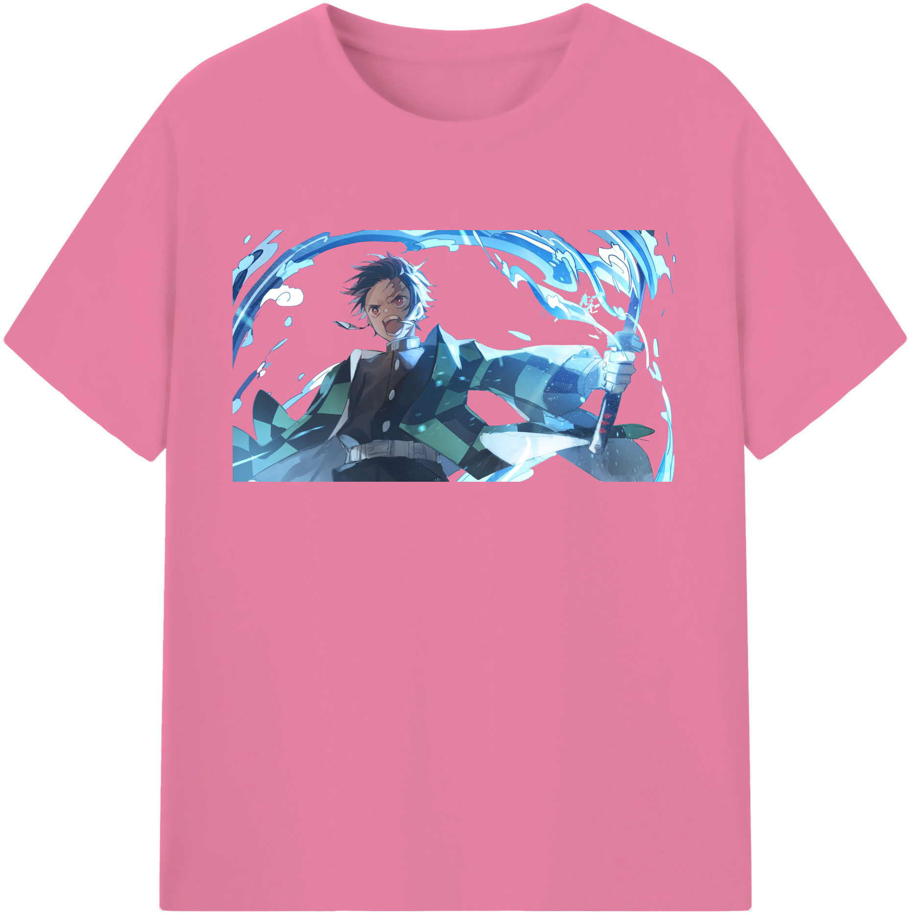 （画像用） 鬼滅の刃 竈門 炭治郎／かまど たんじろう Kamado Tanjirou 綿100％半袖Tシャツ（フロントプリント）